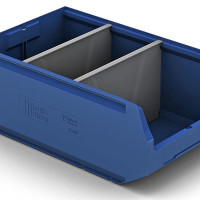 Ящик полимерный многооборотный Logic Store 12.406 (контейнер складской) с перегородкой по ширине