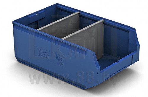 Ящик полимерный многооборотный Logic Store 12.406 (контейнер складской) с перегородкой по ширине