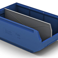 Ящик полимерный многооборотный Logic Store 12.406 (контейнер складской) с перегородкой по длине