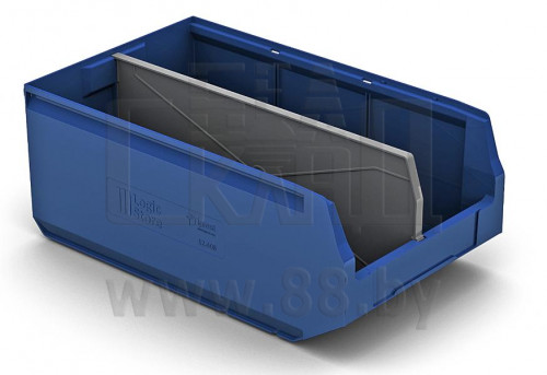 Ящик полимерный многооборотный Logic Store 12.406 (контейнер складской) с перегородкой по длине