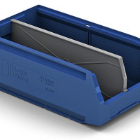 Ящик полимерный многооборотный Logic Store 12.414 (контейнер складской) с перегородкой по длине