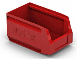 Лоток складской Logic Store 12.402 (250*150*130мм) красный Ящик полимерный многооборотный Logic Store 12.402 (контейнер складской) красный