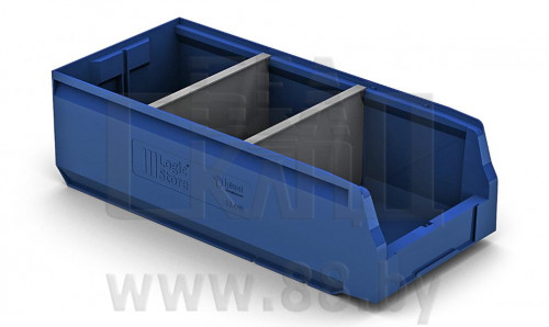Ящик полимерный многооборотный Logic Store 12.405 (контейнер складской) с перегородкой по ширине