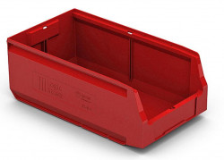 Лоток складской Logic Store 12.414 (400*225*150мм) красный Ящик полимерный многооборотный Logic Store 12.414 (контейнер складской) красный